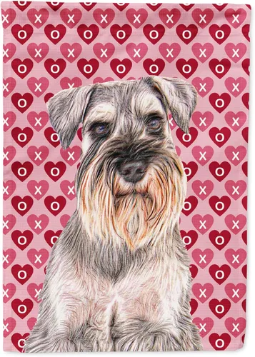 Miniatura 278 de Caroline's Treasures SS4484GF Bandera de jardín con diseño de bulldog inglés y corazones para el Día de San Valentín, bandera decorativa para patio