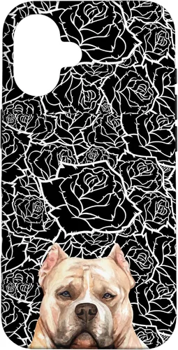 Miniatura 32 de American Bulldog Bully Dog Rose Flower Black White Pattern Case for iPhone 17