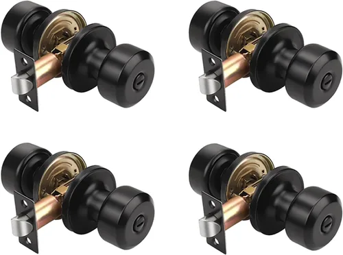 Miniatura 9 de KNOBWELL Paquete de 4 pomos de puerta cuadrados modernos para paso, pomos de puerta interiores, manija de puerta de pasillo y armario, color negro
