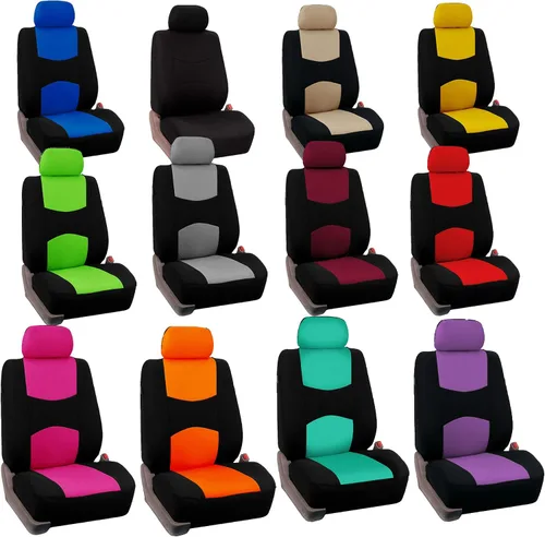 Miniatura 7 de FH Group - Juego de fundas de asientos para automóvil, de tela beige, para SUV, sedán y camioneta, para asientos de respaldo bajo con reposacabezas