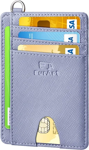 FurArt - Cartera minimalista delgada con bolsillo frontal, bloqueo de identificación de radiofrecuencia (RFID), tarjetero, para hombres y mujeres