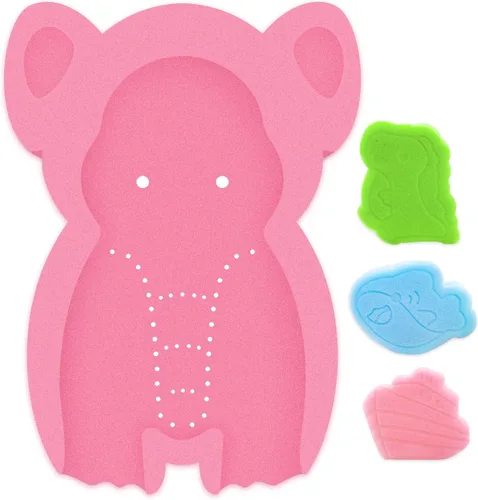 Miniatura 10 de Esponja de baño infantil suave elefante bebé alfombra de baño recién nacido cómodo espuma antideslizante cojín (azul, 1 juego)