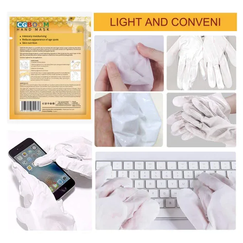 Miniatura 4 de CGBOOM 3 pares de máscaras de manos, guantes hidratantes, mascarilla renovadora para reparación de piel de manos, colágeno infundido, vitaminas +