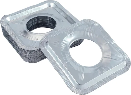 Miniatura 3 de Waytiffer Revestimientos para quemadores de gas (paquete de 50) cubiertas cuadradas de papel de aluminio desechables de 8.5 pulgadas para quemadores