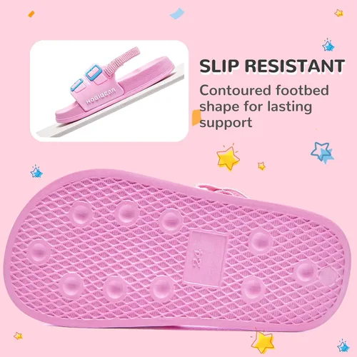 Miniatura 5 de HOBIBEAR Sandalias de exterior para niños y niñas, zapatos planos con punta cerrada, zapatos de agua para niños, zapatos de playa de verano