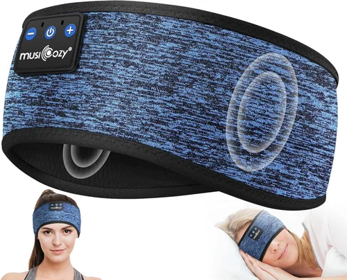 MUSICOZY Auriculares Bluetooth 5.4 con Diadema para Deportes y Sueño, Máscara para los Ojos Inalámbrica para Dormir con Auriculares para Personas