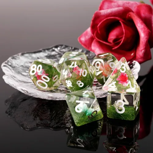 Miniatura 2 de Juego de dados DND, dados poliédricos jerárquicos sólidos, dados de resina de color para juegos de rol de D&D Dungeons and Dragons, juegos de rol