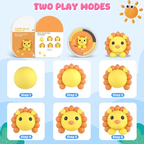 Miniatura 6 de Kit de arcilla de secado al aire para niños, arcilla para modelar para niños, modelo de arcilla mágica, no pegajosa, suave y ultraligera