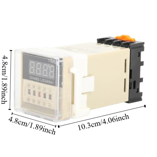 Miniatura 3 de DH48S-2Z Relé de tiempo digital de 220V con base de enchufe - 0.01S-99H99M ajustable, relés sólidos de retardo de encendido para sistemas de control
