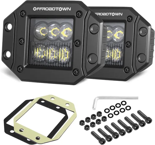 Miniatura 17 de Cápsulas LED de montaje empotrado, OFFROADTOWN de 5" y 12,000 lm, luz LED CREE para conducción, luz de respaldo y reversa, barra de luz empotrada