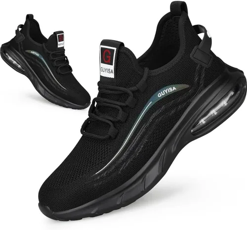 Zapatos deportivos con punta de acero para hombre, zapatos ligeros para hombre, zapatos de trabajo cómodos, zapatos de seguridad con amortiguación