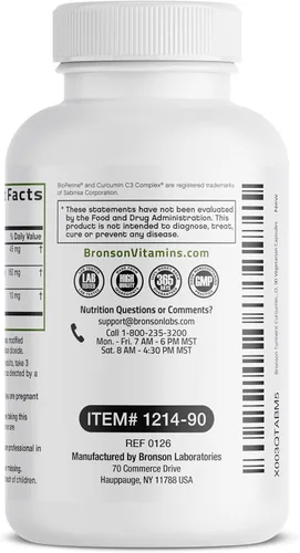 Miniatura 5 de Bronson Curcumina de cúrcuma extra fuerte, antioxidante, apoyo articular y digestión con BioPerine, sin OMG, 90 cápsulas vegetarianas