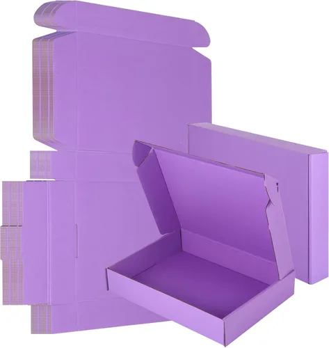 Miniatura 9 de Paquete de 25 Cajas de Envío Pequeñas Moradas de Cartón Corrugado 9x6x3 pulgadas, Caja Corrugada para Embalaje de Pequeños Negocios, Empaque