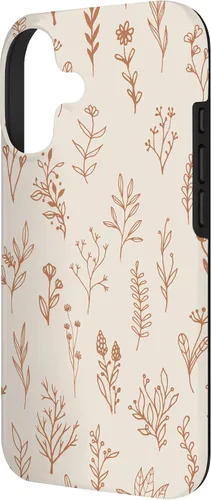 Miniatura 2 de Cute Beige Brown Wildflower Aesthetic Flower Pattern Case for iPhone 17