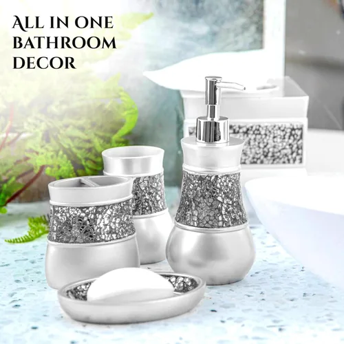 Miniatura 2 de Creative Scents juego de accesorios de lujo para baño, 4 piezas