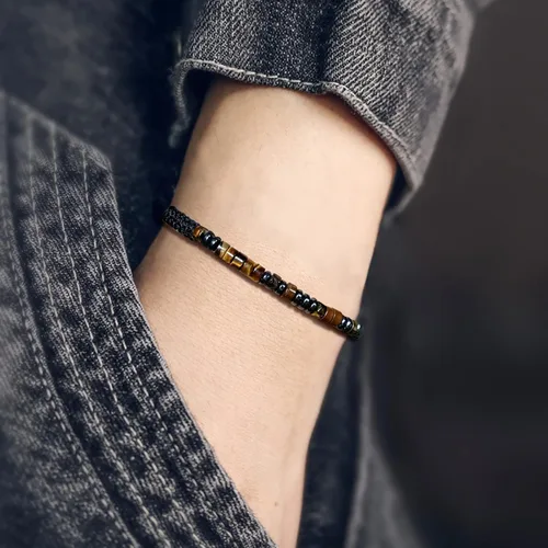 Miniatura 5 de Pulsera con código morse, regalos de Navidad para hijo, nieto, hija, nieta, sobrino, regalo de cumpleaños inspirador Tiger Eye Stone