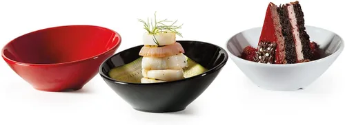 Miniatura 7 de G.E.T. B-792-W - Cuenco en ángulo para servir en cascada para ensaladas, arroz y postre, 24 onzas / 9.25 pulgadas, color blanco