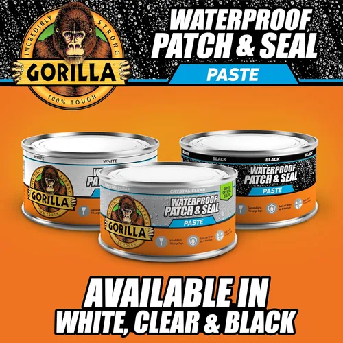 Miniatura 7 de GORILLA - Pasta selladora de goma impermeable para parche y sellado, negra, lata de 1 libra (paquete de 1)