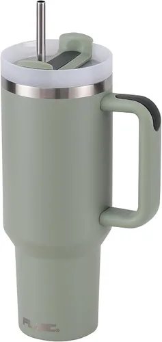 Miniatura 8 de FLASC Vaso de 40 onzas con asa y popote Vaso aislado 100% a prueba de fugas con tapa y pajilla, incluye todos los accesorios: popote de acero