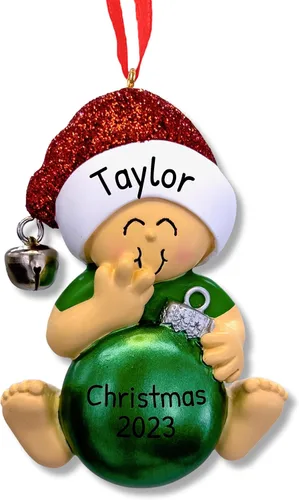 Miniatura 12 de Ornaments by Elves - Adornos de Bola de Navidad Azul Bebé Personalizados 2025 - Bolas Azules Personalizadas para Bebé Niño Decoraciones de Navidad