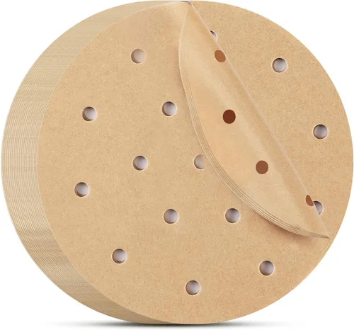 Miniatura 8 de Beasea Papel pergamino para freidora de aire de 11 pulgadas, 200 piezas de papel pergamino perforado blanco desechable para freidora de aire y cesta