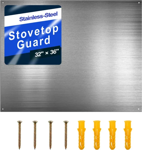 Miniatura 8 de Panel de pared reversible de acero inoxidable detrás de la estufa, panel de metal para salpicaduras de acero inoxidable, panel de pared para cocina