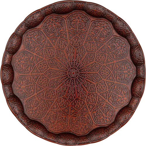 Miniatura 7 de Alisveristime Bandeja turca otomana para servir té y café, 13.60 pulgadas, metal con motivos tradicionales, disponible en cinco
