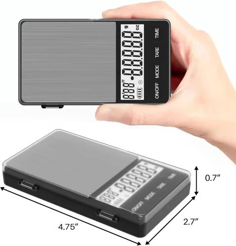 Miniatura 2 de MAXUS Báscula de café espresso con temporizador de 35.27 oz/0.00 oz, báscula barista pequeña y práctica, bandeja de goteo para preparar café, LCD