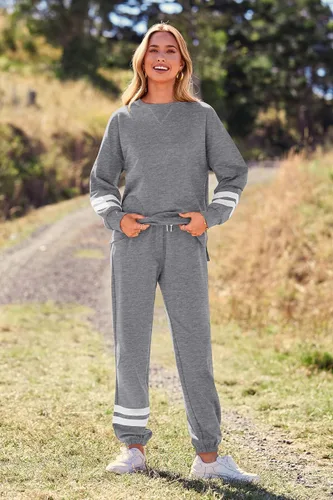 Miniatura 120 de Prettygarden - Conjunto de pijama de dos piezas para mujer, diseño de teñido anudado, sudadera informal de manga larga con pantalones largos, ropa