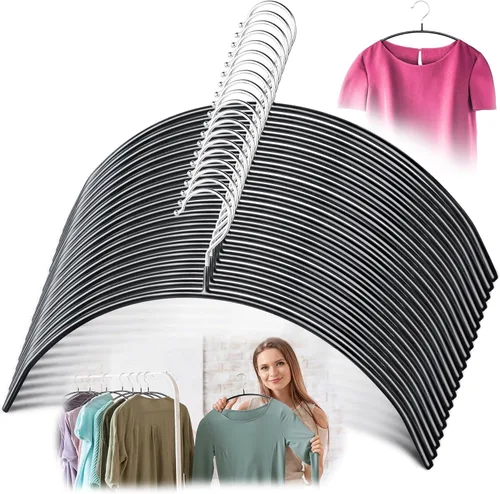 Miniatura 8 de Perchas para ropa – Paquete de 10 perchas de hierro de acero sólido de alta calidad para ropa y suéteres, antideslizantes, sin protuberancias