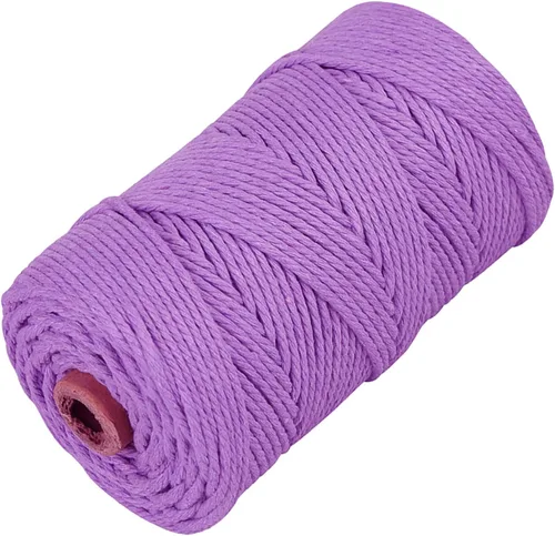 Miniatura 22 de Cordón de algodón para macramé, hilo torcido de 4 capas, cuerda de algodón natural, suministros perfectos de macramé, para hacer soportes colgantes