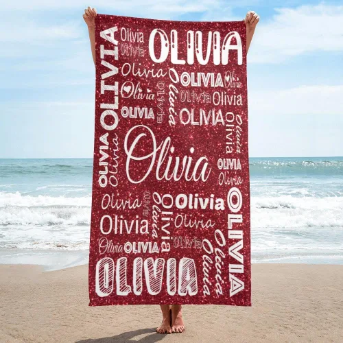 Miniatura 21 de Dr.TOUGH Toallas de playa personalizadas para adultos y niños, toallas de piscina personalizadas con nombre, toallas de playa de microfibra
