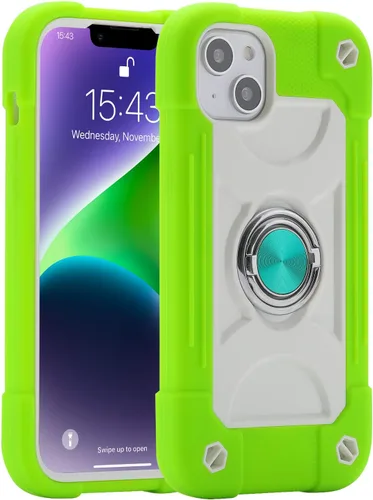 Miniatura 24 de MARKILL Funda compatible con iPhone 15 de 6.1 pulgadas con soporte integrado, [grado militar resistente de cuerpo completo] protección contra Rosa