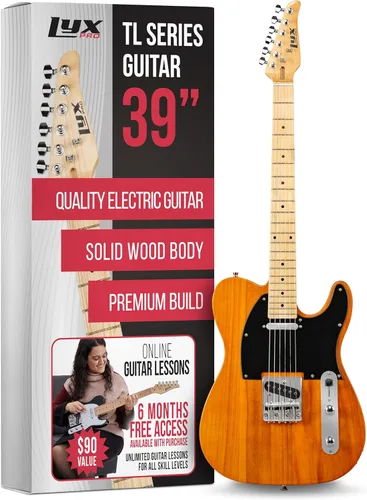 Miniatura 15 de LyxPro Guitarra eléctrica de 30 pulgadas, serie TL, cuerpo de madera de Paulownia de tamaño completo, golpeador de 3 capas, cuello en forma de C