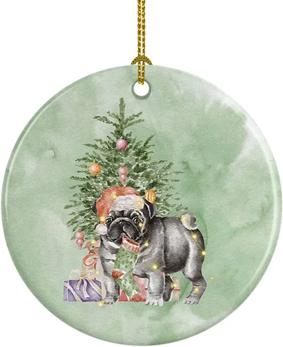 Miniatura 10 de Caroline's Treasures Bulldog, Bulldog inglés #2 y árbol de cerámica adorno colgante para árbol de Navidad, decoración colgante para el hogar