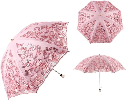 Miniatura 96 de Honeystore - Parasoles de encaje de flores para fiesta de boda, paraguas nupcial de encaje