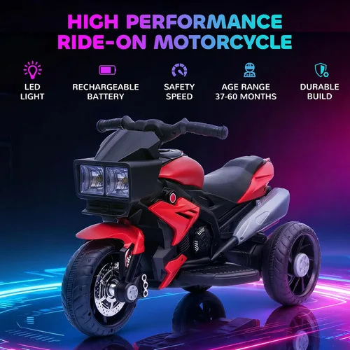 Miniatura 3 de Aosom Motocicleta para niños de 6V, juguete de montar para niños pequeños, mini motocicleta eléctrica de alta tracción, batería, con interruptor