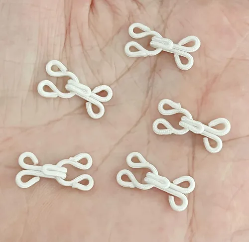 Miniatura 2 de PEPPERLONELY Juego de 10 ganchos cubiertos blancos y cierre de costura para abrigo de piel, chaqueta, estola, pulsera, joyería, libros, manualidades