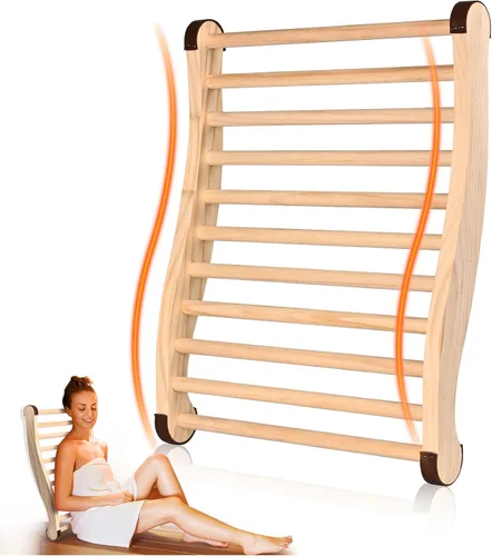 Respaldo de sauna mejorado, accesorios de sauna, diseño en forma de S con silla de sauna con respaldo, con almohadillas antideslizantes, diseño