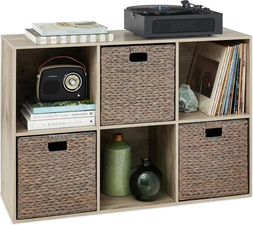 Best Choice Products Organizador de almacenamiento de 6 cubos, abertura de estante de 13.5 pulgadas, estantería, librero, estante de exhibición,