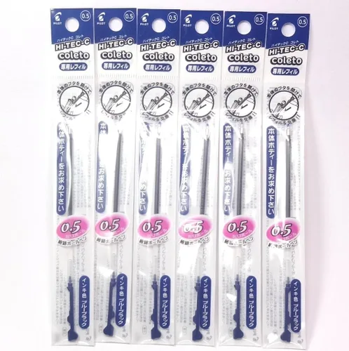 Pilot Hi-Tec-C Coleto - Recambio de bolígrafo de tinta de gel de 0.020 in, azul negro, × 6 paquetes/total de 6 piezas (importación japonesa)