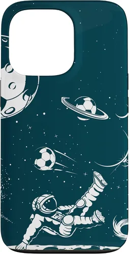 Miniatura 10 de Funda para iPhone 16 para teléfono de fútbol, amante del fútbol, jugador de fútbol espacial, funda de astronauta