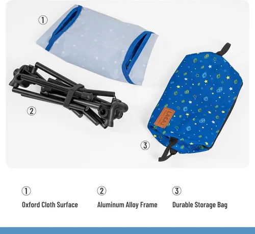 Miniatura 7 de G2 GO2GETHER Silla ligera Protable para jóvenes, tamaño plegable compacto de 12.6 x 4.3 pulgadas, solo pesa 1.6 libras, tela Oxford 600D, marco