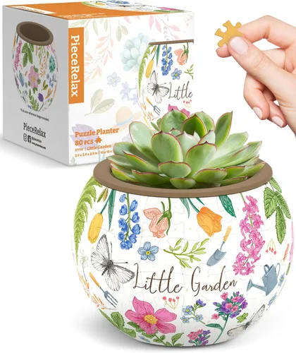 Miniatura 17 de PieceRelax Rompecabezas 3D Maceta 80 Piezas - Abundancia de Otoño, Macetas de Flores de Decoración del Hogar para Cactus de Interior, Macetas