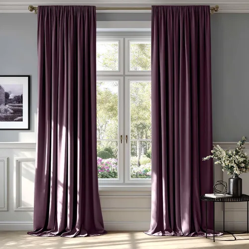 Miniatura 12 de MIULEE - Juego de 2 paneles de cortinas negro opacas y térmicas de terciopelo para la sala de estar y dormitorio, con bolsillo para cortinero, de 63