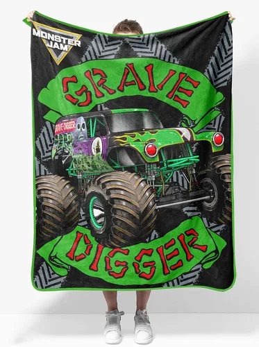 Miniatura 11 de Manta de felpa Monster Jam de Sunny Side Up – Mide 46 x 60 pulgadas – Ropa de cama para niños súper suave y acogedora de forro polar. Negro