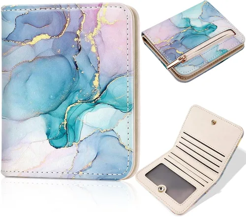 Miniatura 10 de Toughergun Billetera para Mujeres con Bloqueo RFID, Pequeña, Compacta, Bifold de Cuero de Lujo, Billetera de Bolsillo para Damas, Mini Monedero