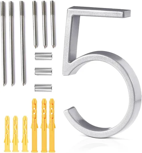 Miniatura 21 de Número de casa flotante de 5'', números de casa modernos - aleación de zinc, número de dirección de casa con exquisito proceso de dibujo - dorado