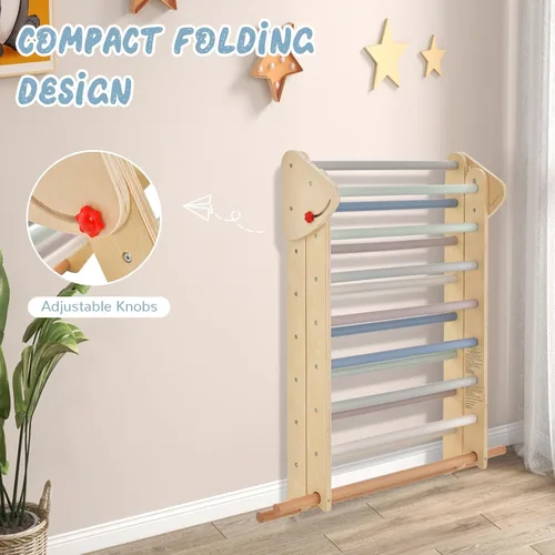 Miniatura 4 de OLAKIDS Pikler - Juego de triángulos 3 en 1, juguetes de escalada para niños pequeños, plegable de madera Montessori Gimnasio Jungle para bebés