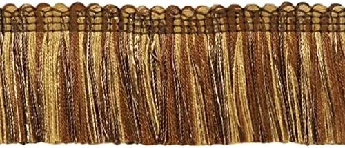 Miniatura 8 de DÉCOPRO 1 3/4 pulgadas de largo (1.6 in) de largo, colección Noblesse hermoso ribete de flecos (0175HB), color burdeos, dorado, rojo, multicolor